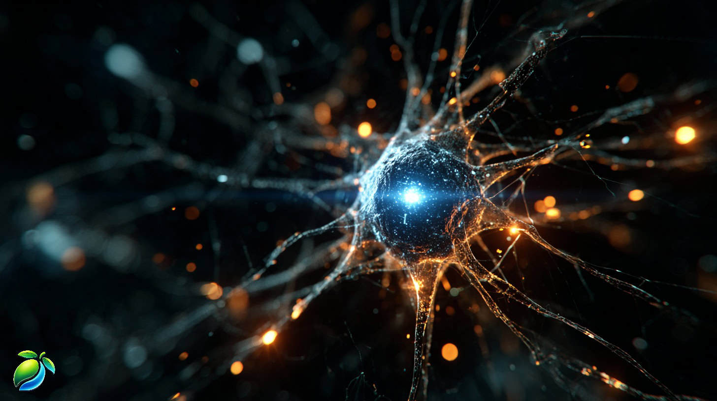 Glowing AI neural network representing social media algorithms processing data signals in 2026